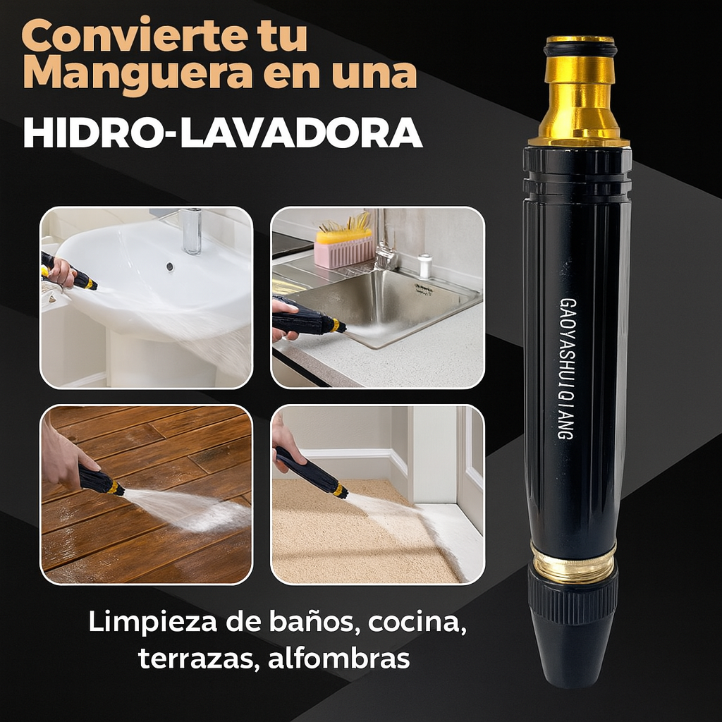Boquilla Ajustable 3 en 1 – Ahorra Agua y Limpia Más Rápido