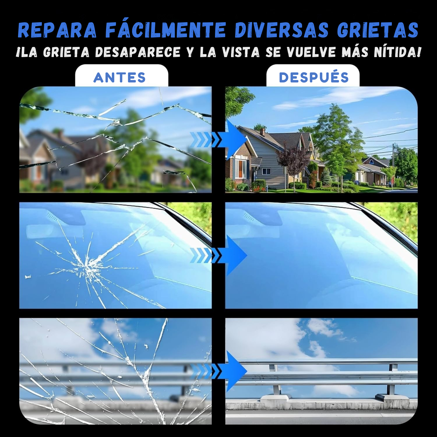 Resina reparadora de parabrisas - Repara grietas en el parabrisas al instante: sin necesidad de mecánico.