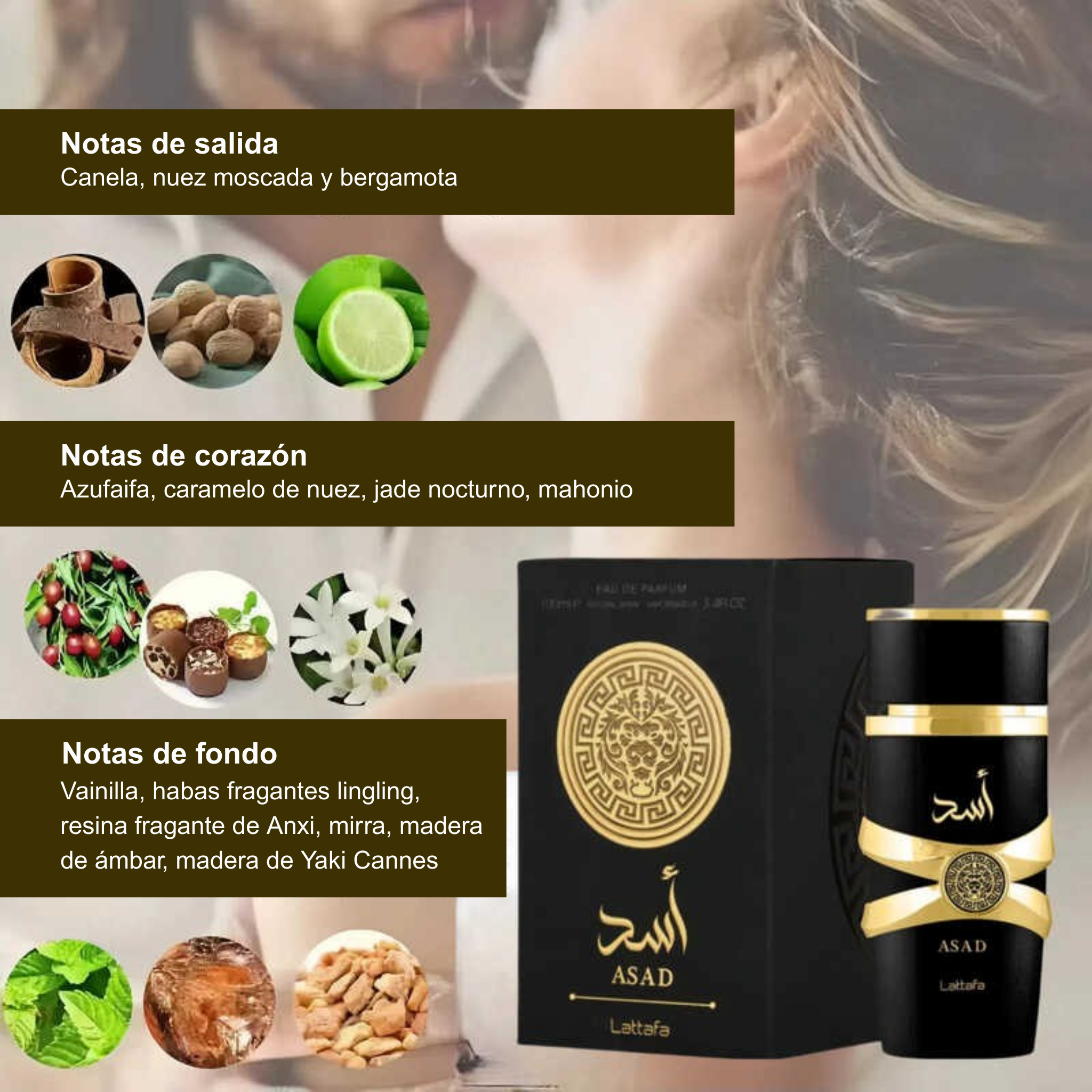 Lattafa ASAD EDP – Perfume Árabe Masculino Intenso y Elegante