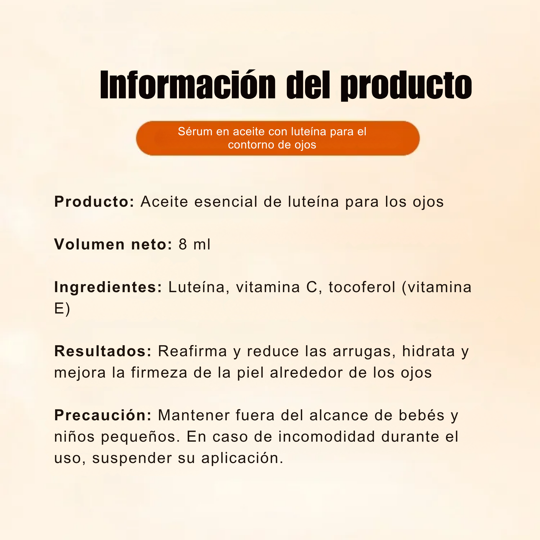 Roll-On Anti-Ojeras con Luteína – Hidratación y Lifting al Instante