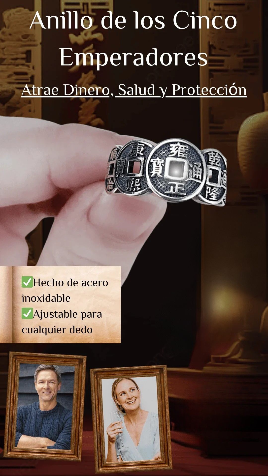 Anillo de los 5 Emperadores – Talismán de Abundancia, Energía y Protección