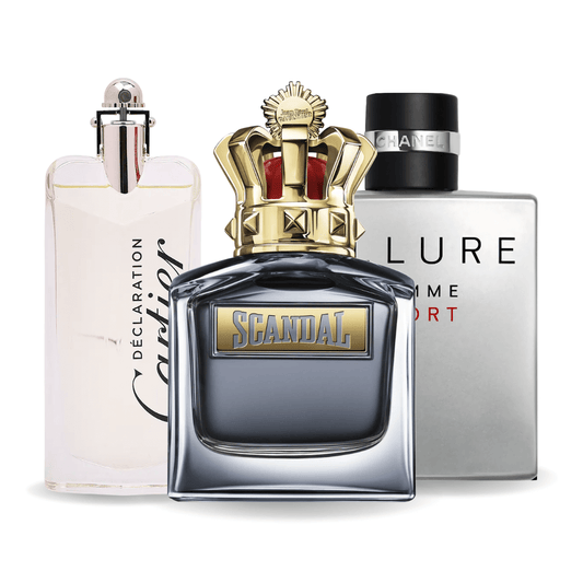 Pachetto promozionale 3 Allure Homme Sport, Jean Paul Gaultier Scandal, Cartier Declaration 100ml
