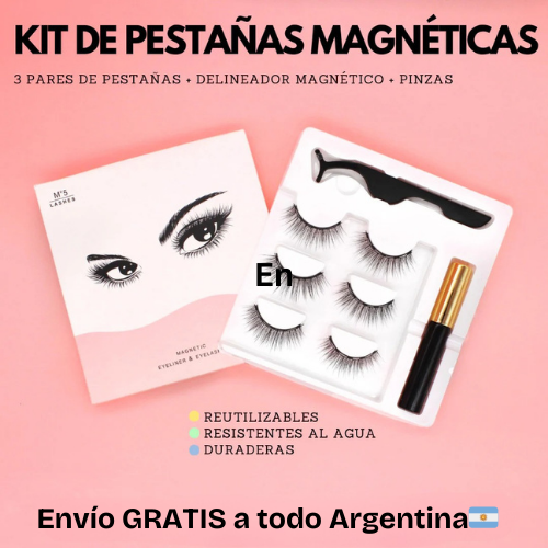 [SET DE 3 PARES] Pestañas Magnéticas Reutilizables con Delineador – Sin Pegamento, Sin Daño, 100%