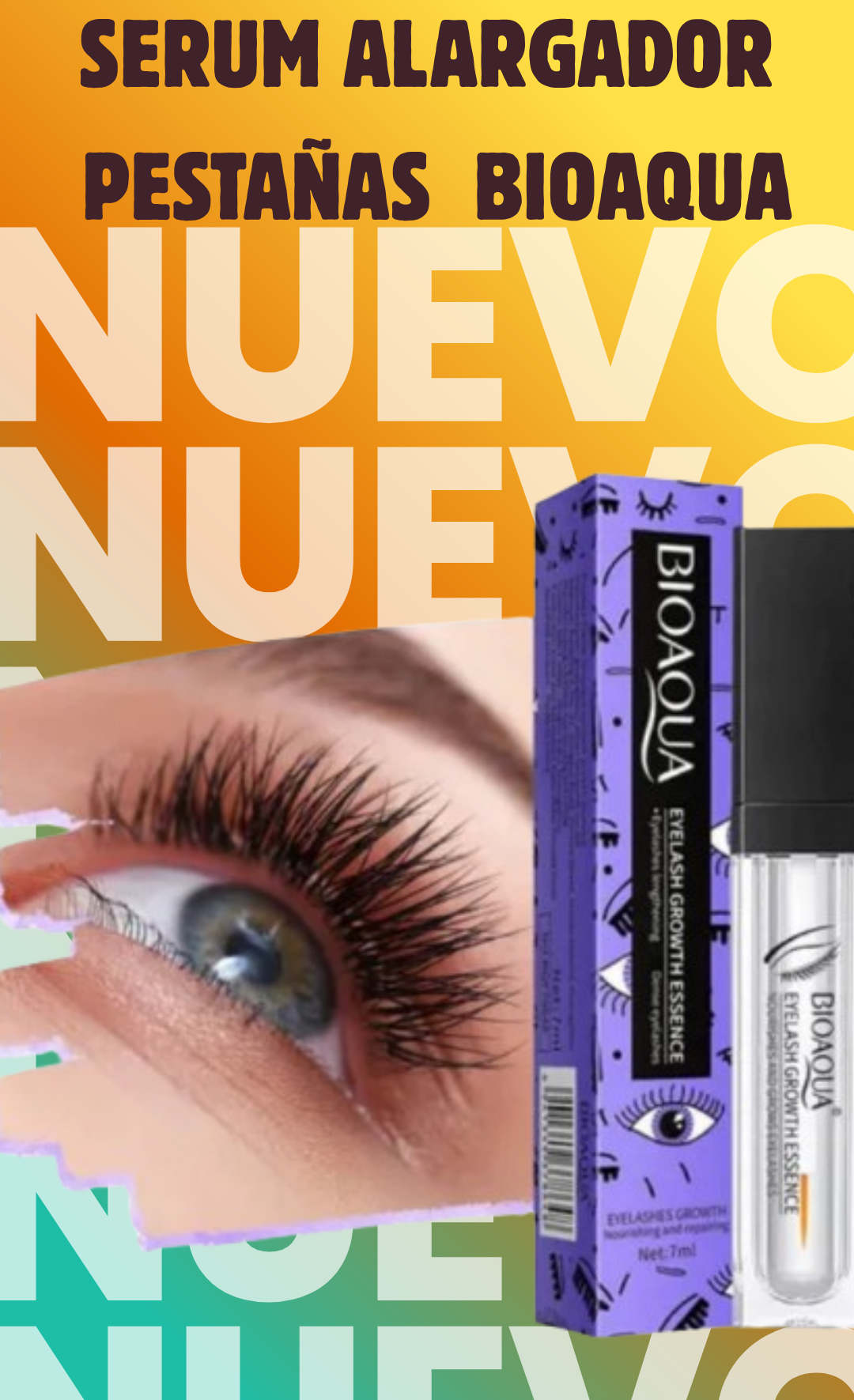 BIOAQUA™️ Crece Cejas y Pestañas al Máximo – 2x1 con Vitamina E