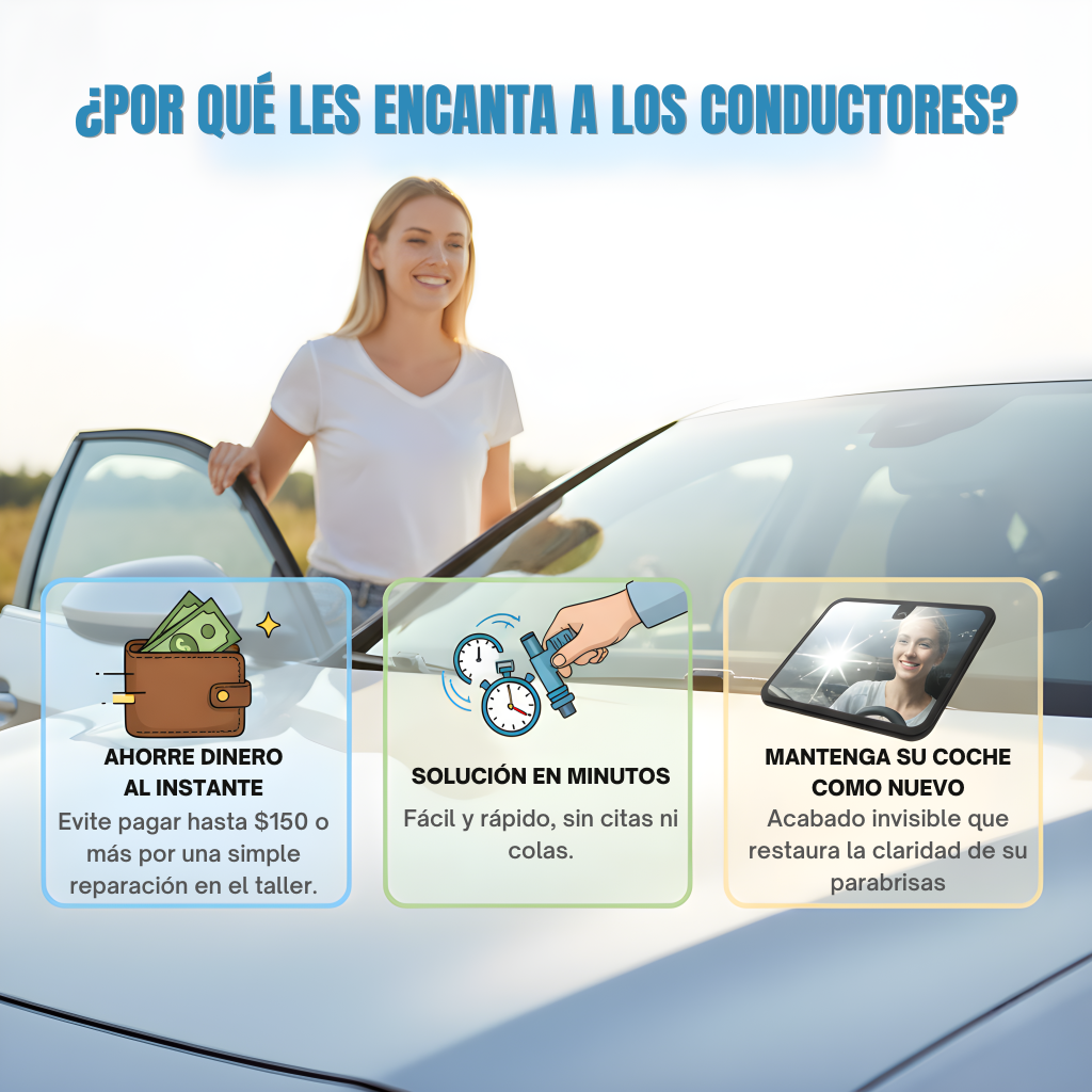 Resina reparadora de parabrisas - Repara grietas en el parabrisas al instante: sin necesidad de mecánico.