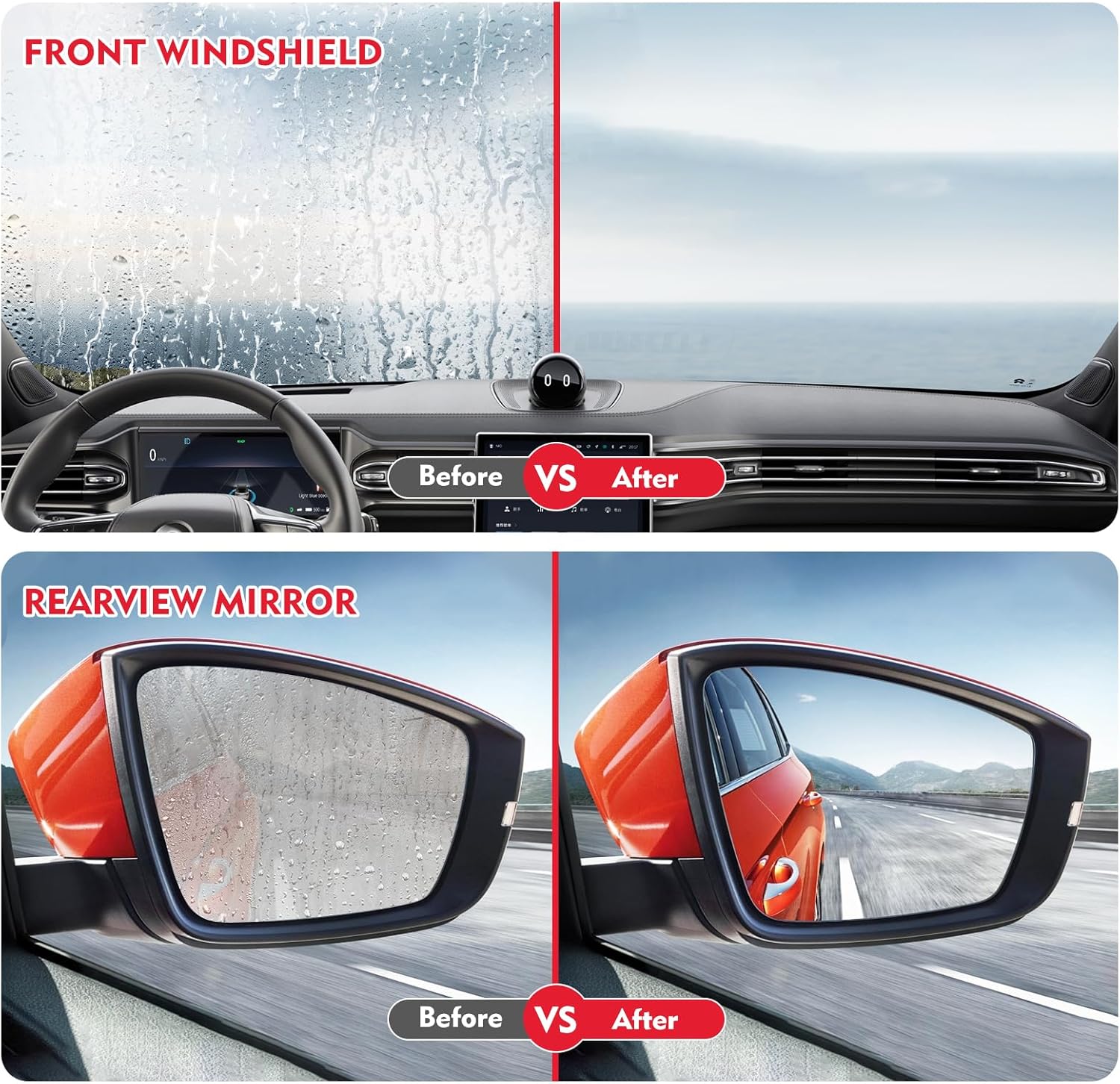 "Oil Film Cleaning Brush - Visión nítida para una conducción más segura”